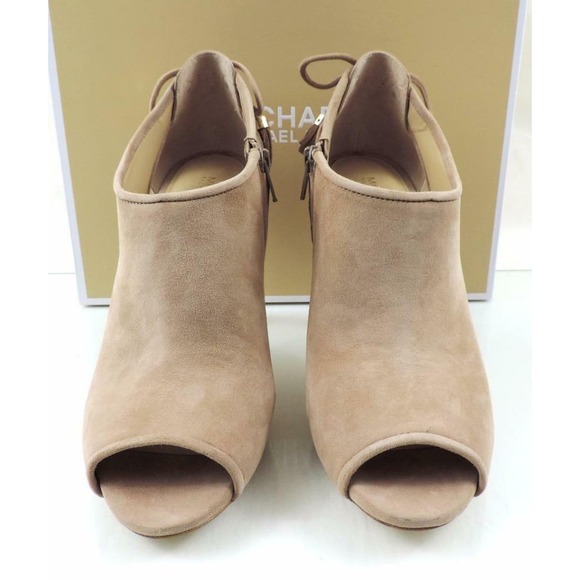 Michael Kors Jenings Bootie High Heels Sandals Open Toe Nude Dark Khaki Size 9.5 - Picture 5 of 10